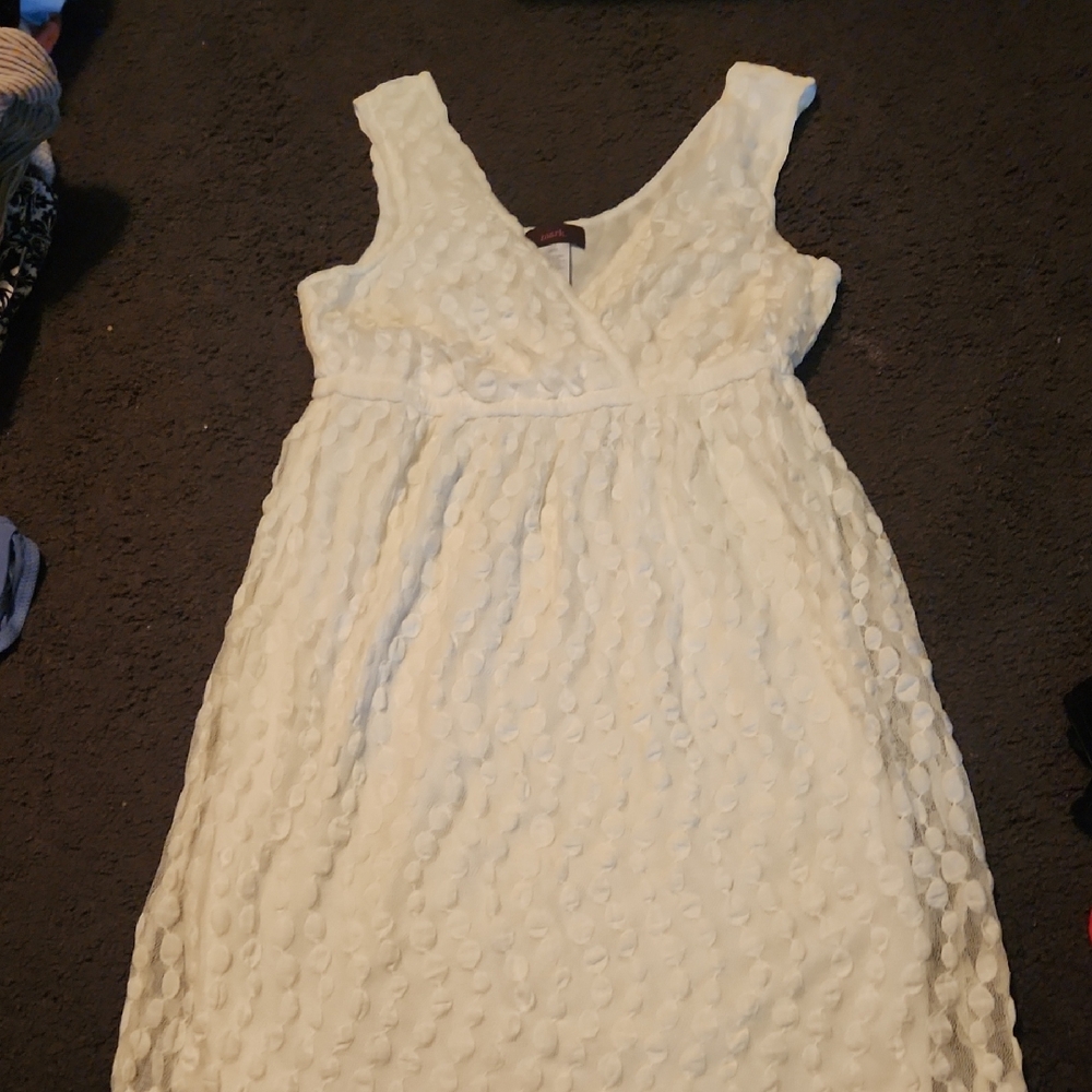 mark. Sleeveless White Textured Midi Dress